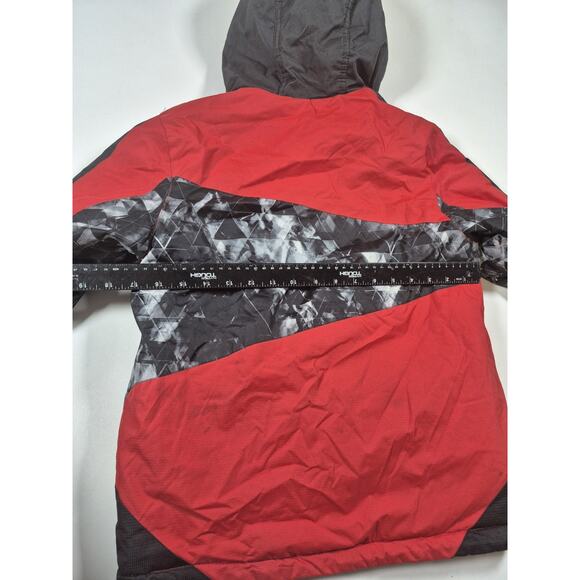 Zero X Posur kid’s Red Black Winter puffy jacket with hood 7/8 - Picture 9 of 9